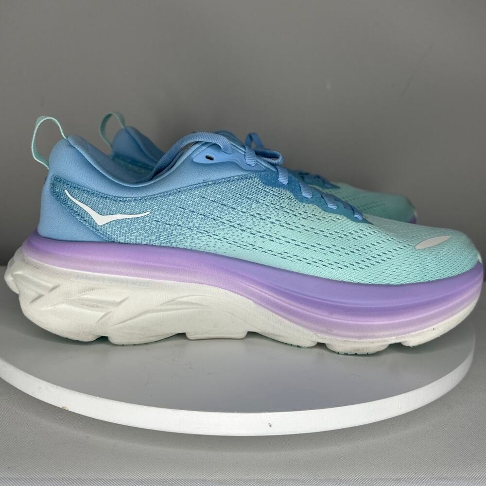 EUC Women's HOKA Bondi 8 Blue/Pink/Purple 1127952-ABSO SZ 8 (comes with box)
